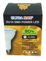 Ultra Max Day Light GU10 SMD LED bulb 6W 450lm