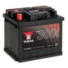 Yuasa YBX3077 (077 Professional) - 12V 45Ah 380A SMF Battery (3 Years Warranty)