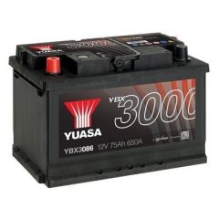 Yuasa YBX3086 (086 Professional) - 12V 75Ah 650A SMF Battery (3 Years Warranty)