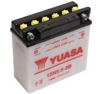 Yuasa 12N5.5-3B, 12v 5.5Ah Motorcycle Batteries