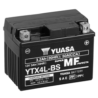 Yuasa YTX4L-BS (CP) MF VRLA - 12v 3Ah Motorcycle Batteries
