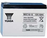 Yuasa REC10-12, 12V 10Ah 20HR Valve Regulated Lead Acid (VRLA) Rechargeable Battery
