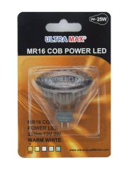 Ultra Max LED Bulb MR16 12V  3W 210 Lumens COB Blister - Warm White
