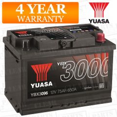 Yuasa YBX3096 (096 Professional) - 12V 75Ah 650A SMF Battery (3 Years Warranty)