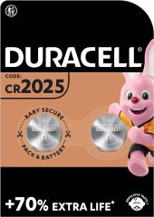Duracell CR2025 3V Lithium Coin Battery - Pack of 2