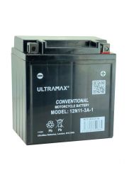 Ultramax 12N11-3A-1, 12v 11Ah Motorcycle Batteries. L(mm) W(mm) H(mm) 135 90 155