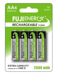 AA FUJIENERGY Rechargeable Batteries 2500 mAh,  pack of 4