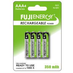 AAA FUJIENERGY Rechargeable Batteries 350 mAh,  pack of 4