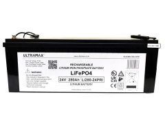 UltraMax 24v 280Ah Prismatic Lithium Iron Phosphate, LiFePO4 Battery with Charger