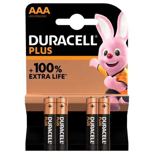 Duracell Plus Power AAA/LR03 Battery - Pack of 4   1.5V